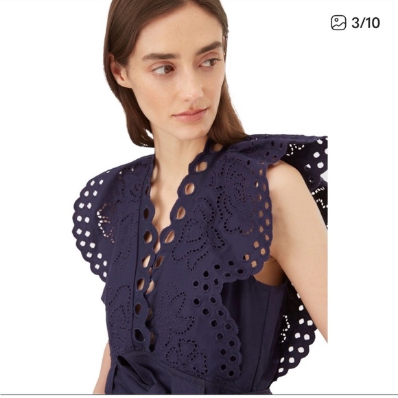 Rebecca Taylor Ariana Eyelet Embroidered Jumpsuit (6) - Picture 2 of 4